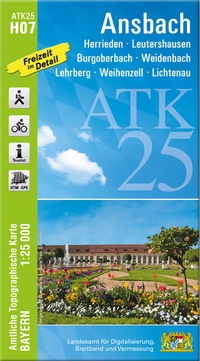 Abbildung von: ATK25-H07 Ansbach (Amtliche Topographische Karte 1:25000) - Landesamt für Digitalisierung, Breitband und Vermessung, Bayern