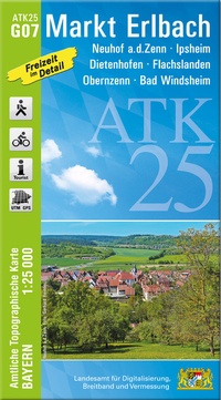 Abbildung von: ATK25-G07 Markt Erlbach (Amtliche Topographische Karte 1:25000) - Landesamt für Digitalisierung, Breitband und Vermessung, Bayern