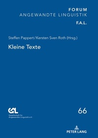 Enlarge image Cover: Kleine Texte - Peter Lang Verlag