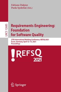 Enlarge image Cover: Requirements Engineering: Foundation for Software Quality - Springer