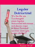 Cover: Legaler Doktortitel - InfoVerlag