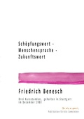 Cover: Dr. Friedrich Benesch Vortr&auml;ge und Kurse zum Thema Sprache und Wort / Sch&ouml;pfungswort - Menschensprache - Zukunftswort - epubli