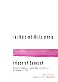 Cover: Dr. Friedrich Benesch Vortr&auml;ge und Kurse zum Thema Sprache und Wort / Das Wort und Eurythmie - epubli
