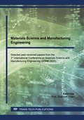 Cover: Materials Science and Manufacturing Engineering - Trans Tech Publications Ltd
