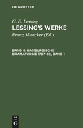 Cover: Hamburgische Dramaturgie 1767-69, Band 1 - De Gruyter