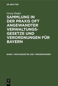 Cover: Reichsgesetze und -Verordnungen - De Gruyter