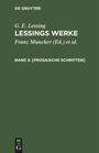 Cover: [Prosaische Schriften] - De Gruyter