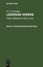 Cover: [Prosaische Schriften] - De Gruyter