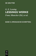 Cover: [Prosaische Schriften] - De Gruyter