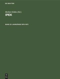 Cover: Jahrg&auml;nge 1970-1973 - De Gruyter