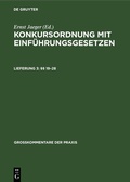 Cover: Konkursordnung mit Einf&uuml;hrungsgesetzen / &sect;&sect; 19-28 - De Gruyter