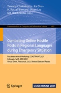 Cover: Combating Online Hostile Posts in Regional Languages during Emergency Situation - Springer