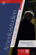 Cover: Amerikastudien / American Studies. A Quarterly. Vol. 66:1 (2021) - Universit&auml;tsverlag Winter