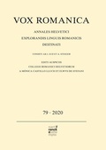 Cover: Vox Romanica 79 (2020) - Narr Francke Attempto