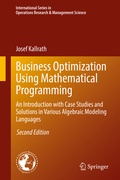 Cover: Business Optimization Using Mathematical Programming - Springer