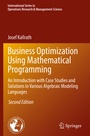 Cover: Business Optimization Using Mathematical Programming - Springer