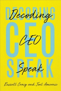 Enlarge image Cover: Decoding CEO-Speak - University of Toronto Press