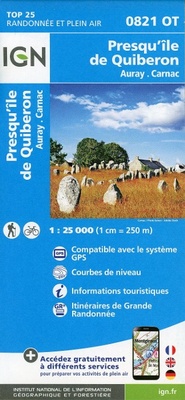 Abbildung von: Presqu'Ile de Quiberon / Auray / Carnac: 0821OT - Institut Geographique National