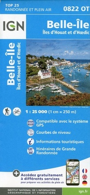 Abbildung von: Belle-ile / Ile d'Houat et d'Hoedic: 0822OT - Institut Geographique National