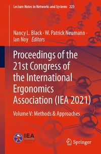 Abbildung von: Proceedings of the 21st Congress of the International Ergonomics Association (IEA 2021) - Springer