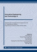 Cover: Innovative Engineering and Technology III - Trans Tech Publications Ltd