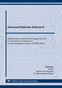 Cover: Advanced Materials Science III - Trans Tech Publications Ltd