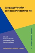 Cover: Language Variation - European Perspectives VIII - John Benjamins Publishing Company