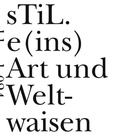 Cover: sTiL.e(ins) Art und Weltwaisen - Urs Engeler