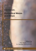 Cover: Corrosion. Biomedical Metals and Alloys - Trans Tech Publications Ltd