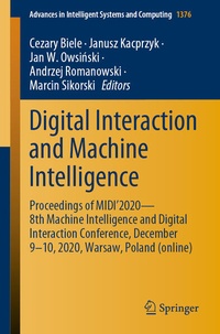 Enlarge image Cover: Digital Interaction and Machine Intelligence - Springer