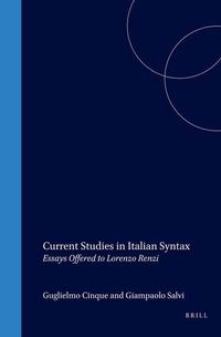 Enlarge image Cover: Current Studies in Italian Syntax - Brassey's (UK) Ltd
