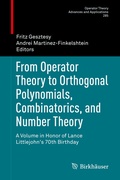 Cover: From Operator Theory to Orthogonal Polynomials, Combinatorics, and Number Theory - Birkh&auml;user