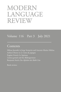 Enlarge image Cover: Modern Language Review (116 - Modern Humanities Research Association