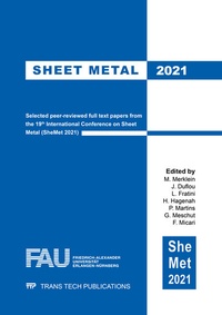 Enlarge image Cover: Sheet Metal 2021 - Trans Tech Publications Ltd