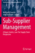 Cover: Sub-Supplier Management - Springer