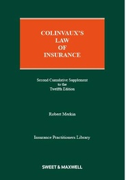 Enlarge image Cover: Colinvaux's Law of Insurance 2nd Supplement - Sweet & Maxwell
