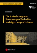 Cover: Die Anfechtung von Personengesellschaftsvertr&auml;gen wegen Irrtums - LexisNexis Verlag ARD ORAC GmbH