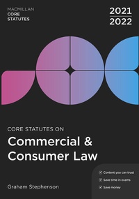Abbildung von: Core Statutes on Commercial & Consumer Law 2021-22 - Red Globe Press