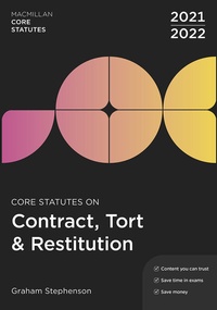 Abbildung von: Core Statutes on Contract, Tort & Restitution 2021-22 - Red Globe Press