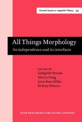 Cover: All Things Morphology - John Benjamins Publishing Company