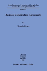 Abbildung von: Business Combination Agreements. - Duncker & Humblot