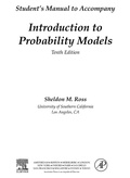 Cover: Introduction to Probability Models, Student Solutions Manual (e-only) - Academic Press