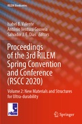 Cover: Proceedings of the 3rd RILEM Spring Convention and Conference (RSCC 2020) - Springer