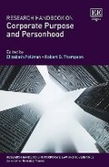 Cover: Research Handbook on Corporate Purpose and Personhood - Edward Elgar Publishing