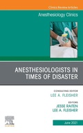 Cover: Anesthesiologists in time of disaster, An Issue of Anesthesiology Clinics, E-Book - Elsevier