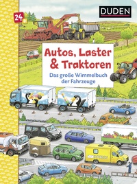 Abbildung von: Duden 24+: Autos, Laster & Traktoren: Das große Wimmelbuch der Fahrzeuge - Fischer Sauerländer Duden