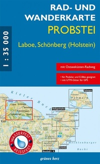 Abbildung von: Rad- und Wanderkarte Probstei, Laboe, Schönberg (Holstein) - grünes herz