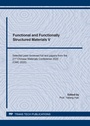 Cover: Functional and Functionally Structured Materials V - Trans Tech Publications Ltd
