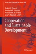 Cover: ?ooperation and Sustainable Development - Springer