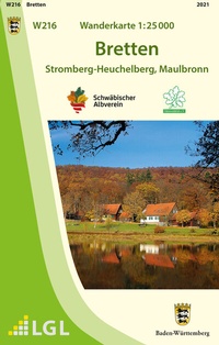 Abbildung von: W216 Wanderkarte 1:25 000 Bretten - Landesamt für Geoinformation und Landentwicklung Baden-Württemberg (LGL)